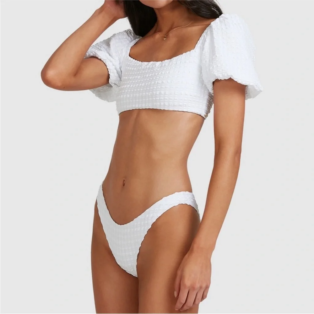 Billabong White Wave Check Bikini Bottom
